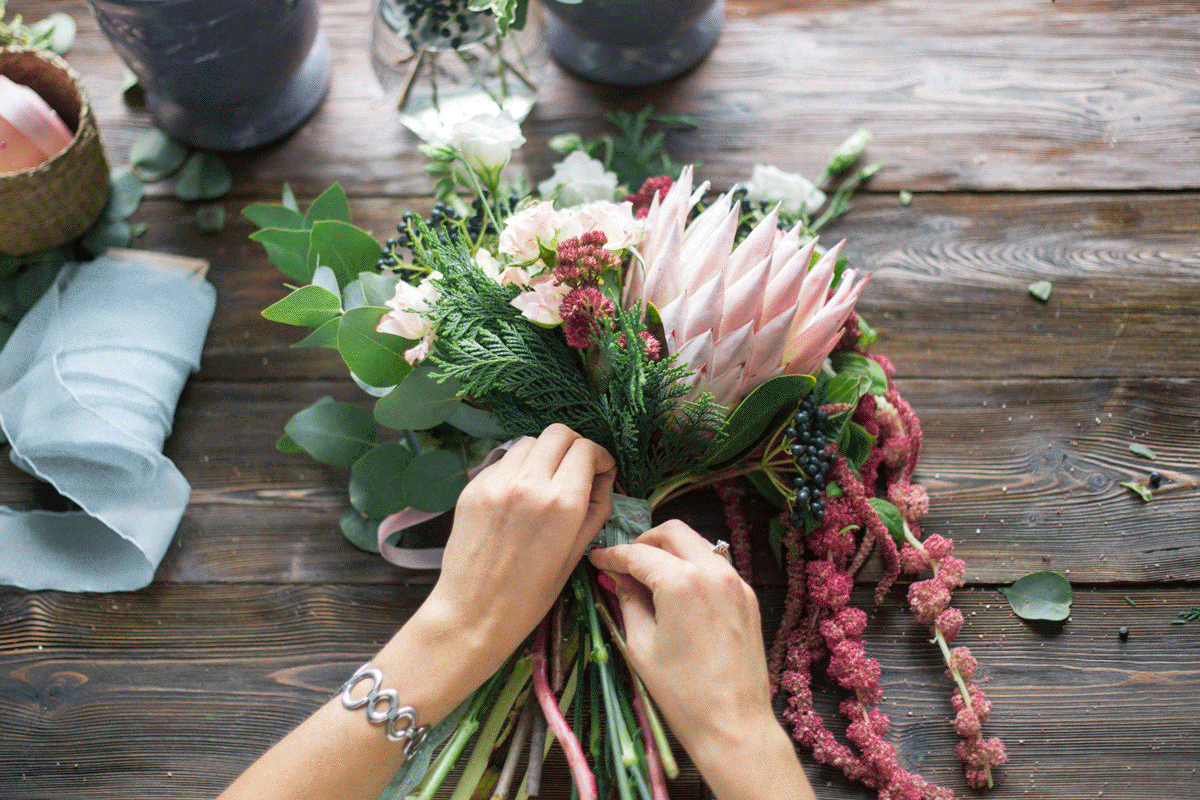 Crafting a posy with love and care